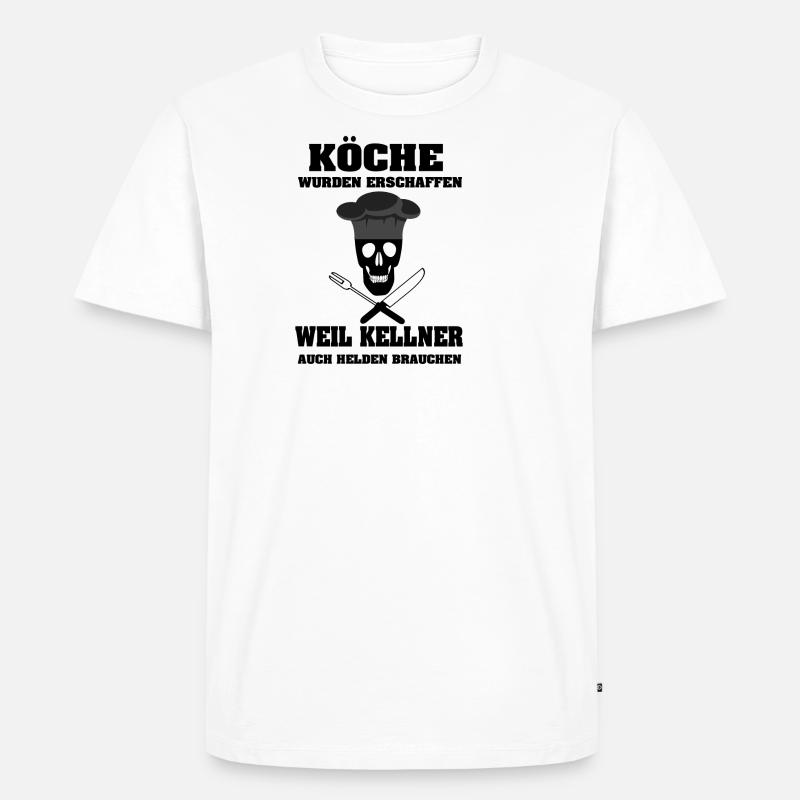 Koch Kellner cooler Spruch - Männer Premium Bio T-Shirt - Weiß