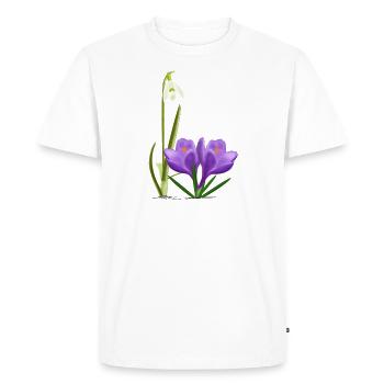 Snowdrops and crocuses, spring - Men's Premium Organic T-Shirt - white - Front - Nico (187cm)