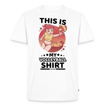 Volley-ball - T-shirt Premium bio Homme - blanc - Devant - Nico (187cm)