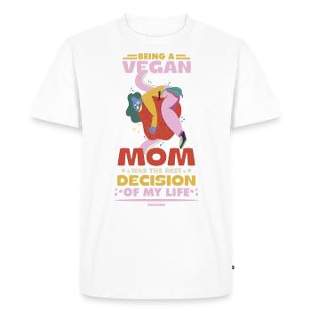 mère végétalienne meilleure décision de la vie - T-shirt Premium bio Homme - blanc - Devant - Nico (187cm)
