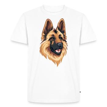 GERMAN SHEPHERD ART PUPPY DOG ANIMALS ART - Men's Premium Organic T-Shirt - white - Front - Nico (187cm)