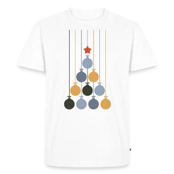 Christmas baubles in the shape of a Christmas tree - Men's Premium Organic T-Shirt - white - Front - Nico (187cm)