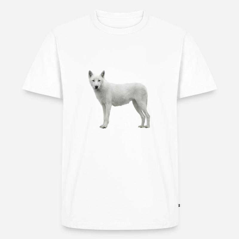 Wolf - Männer Premium Bio T-Shirt - Weiß
