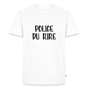 police du rire - T-shirt Premium bio Homme - blanc - Devant - Nico (187cm)