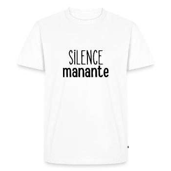silence manante - T-shirt Premium bio Homme - blanc - Devant - Nico (187cm)