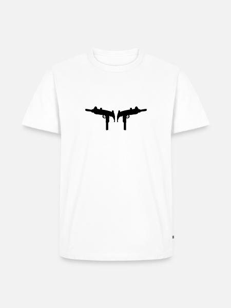 Uzi Maschinenpistole - Männer Premium Bio T-Shirt - Weiß