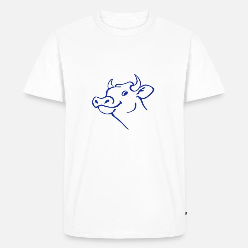 Kuh - Männer Premium Bio T-Shirt - Weiß