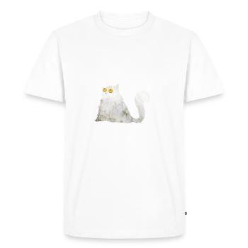 Chat patapouf - T-shirt Premium bio Homme - blanc - Devant - Nico (187cm)