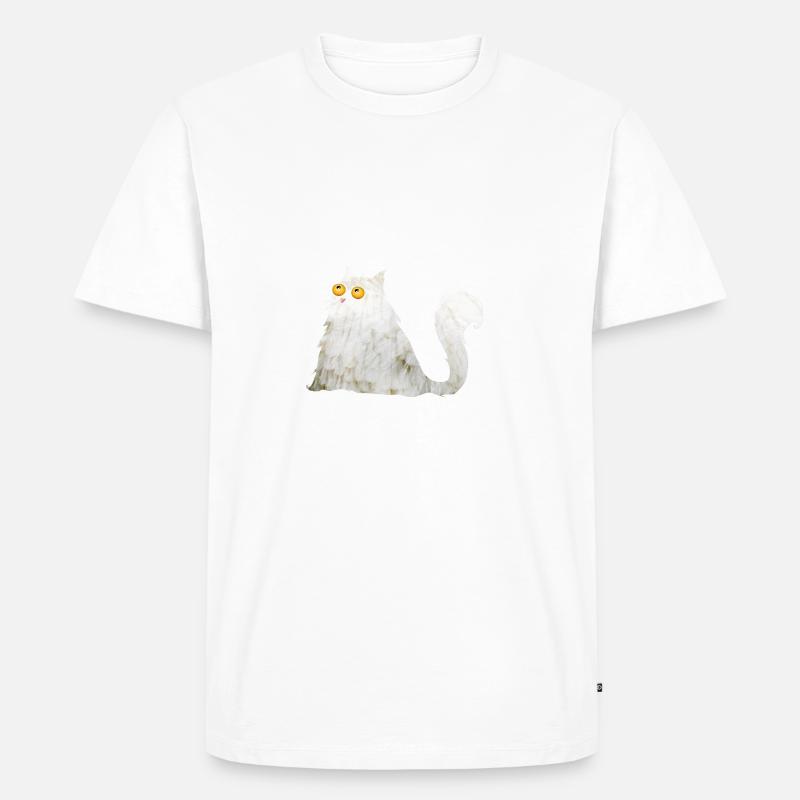 mollige Katze - Männer Premium Bio T-Shirt - Weiß