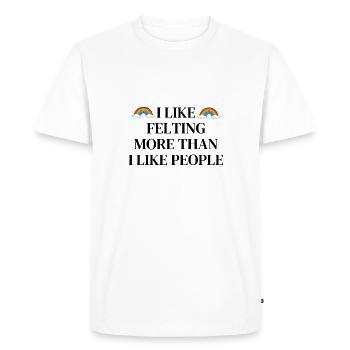 J’aime feutre plus que j’aime les gens - T-shirt Premium bio Homme - blanc - Devant - Nico (187cm)