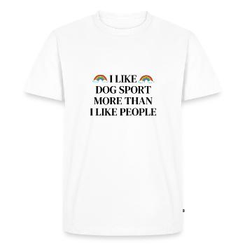 J’aime les sports canins plus que les gens - T-shirt Premium bio Homme - blanc - Devant - Nico (187cm)