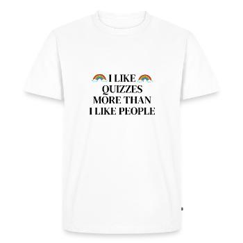 J’aime les quiz plus que j’aime les gens - T-shirt Premium bio Homme - blanc - Devant - Nico (187cm)