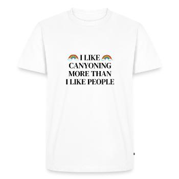 J’aime le canyoning plus que j’aime les gens - T-shirt Premium bio Homme - blanc - Devant - Nico (187cm)