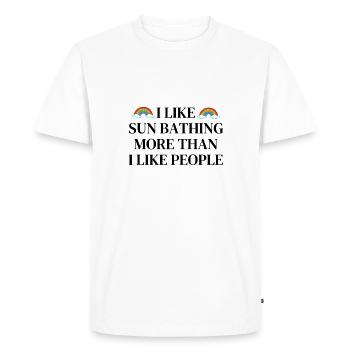 I like sunbathing more than people - Men's Premium Organic T-Shirt - white - Front - Nico (187cm)