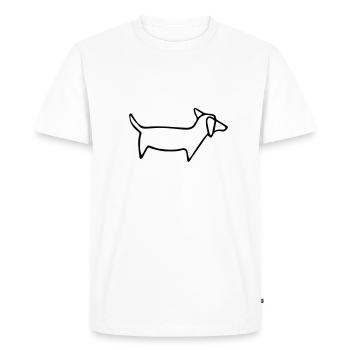 Teckel minimalisme dessin - T-shirt Premium bio Homme - blanc - Devant - Nico (187cm)