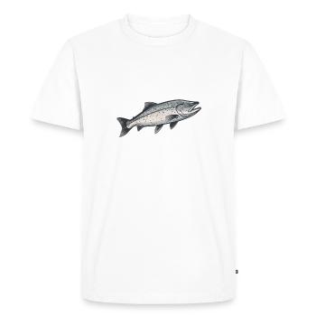Salmon Fish Fishing Fishing Angler Fish Sports - Men's Premium Organic T-Shirt - white - Front - Nico (187cm)
