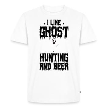 i like ghost hunting and beer happy Halloween - T-shirt Premium bio Homme - blanc - Devant - Nico (187cm)