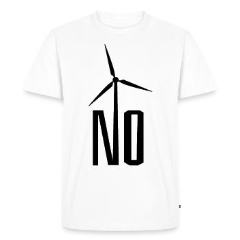 NO! Wind turbine no thanks - danger for birds - Men's Premium Organic T-Shirt - white - Front - Nico (187cm)