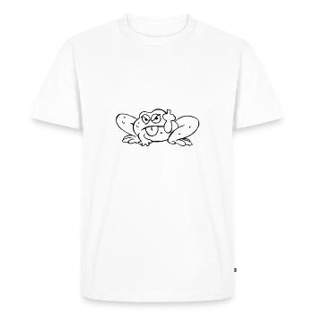 Crapeaud tire la langue - T-shirt Premium bio Homme - blanc - Devant - Nico (187cm)
