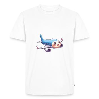 Cute Airplane - Men's Premium Organic T-Shirt - white - Front - Nico (187cm)