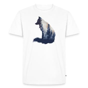 Tête de renard Forêt Animal Nature Arbres bébé renard - T-shirt Premium bio Homme - blanc - Devant - Nico (187cm)
