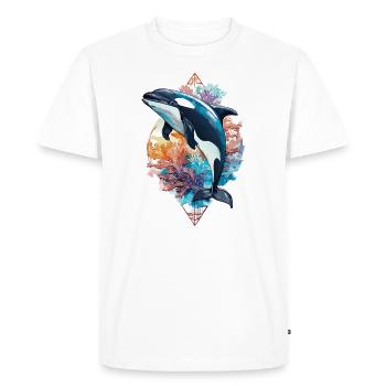 The Fascination of Orca: The Majestic Hunters - Men's Premium Organic T-Shirt - white - Front - Nico (187cm)