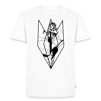 Pôles - Déesse géométrique - T-shirt Premium bio Homme - blanc - Devant - Nico (187cm)