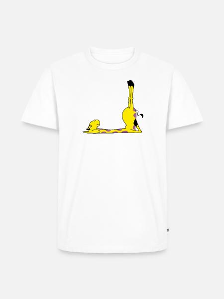 Power Yoga Giraffe - Männer Premium Bio T-Shirt - Weiß