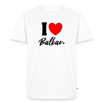 i love balkans - Men's Premium Organic T-Shirt - white - Front - Nico (187cm)