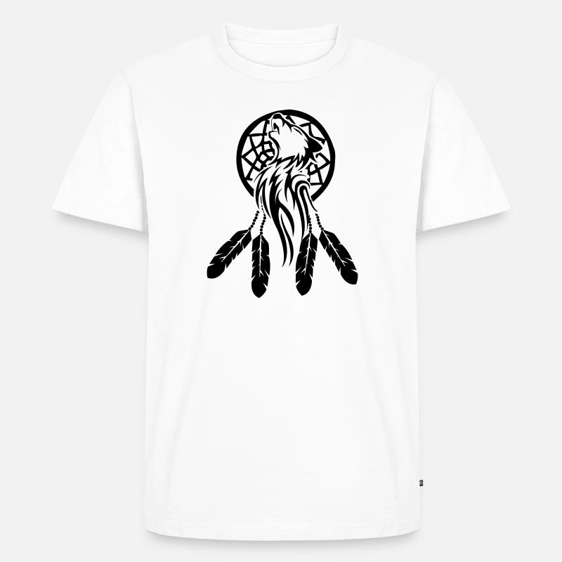 wolf_traumfaenger_001 - Männer Premium Bio T-Shirt - Weiß