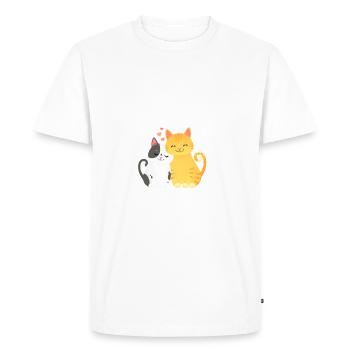 Easily Distracted By Cats Cat Saying - Men's Premium Organic T-Shirt - white - Front - Nico (187cm)