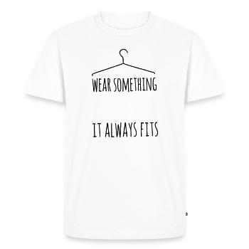 wear something positive be happy smile love life - T-shirt Premium bio Homme - blanc - Devant - Nico (187cm)
