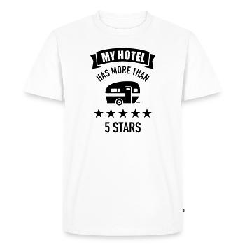 Caravan - Men's Premium Organic T-Shirt - white - Front - Nico (187cm)
