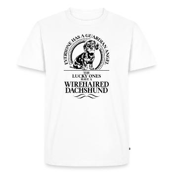 WIREHAIRED DACHSHUND Guardian Angel Chien Wilsigns - T-shirt Premium bio Homme - blanc - Devant - Nico (187cm)