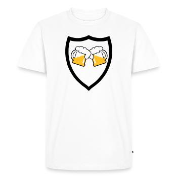 Beer Emblem 3c - Men's Premium Organic T-Shirt - white - Front - Nico (187cm)