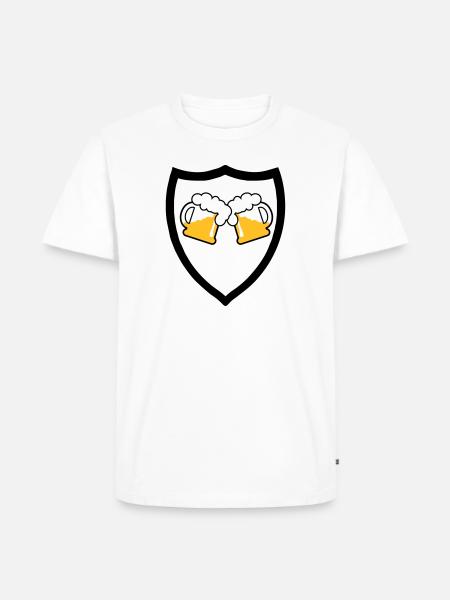 Bier Emblem 3c - Männer Premium Bio T-Shirt - Weiß