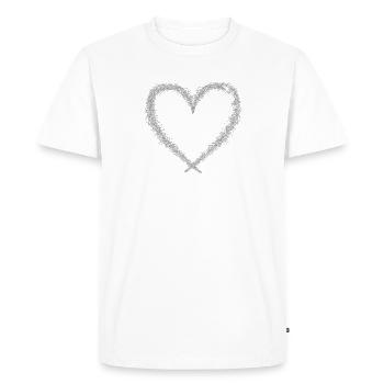 Coeur avec Tölt - T-shirt Premium bio Homme - blanc - Devant - Nico (187cm)
