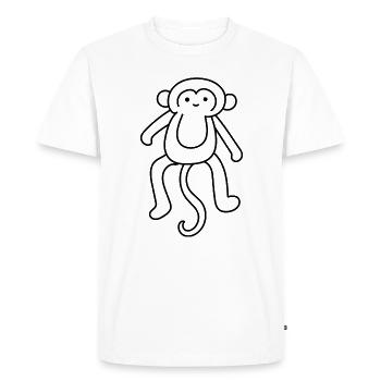 Joli singe, silhouette de safari, singes sauvages - T-shirt Premium bio Homme - blanc - Devant - Nico (187cm)