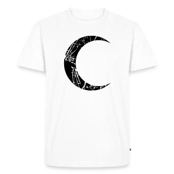 égratignures fissures lune faucille lune croissant de nuit nuit fullm - T-shirt Premium bio Homme - blanc - Devant - Nico (187cm)