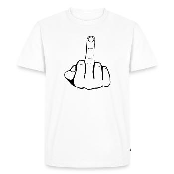 FUCK YOU - MIDDLE FINGER - STINKEFINGER - Men's Premium Organic T-Shirt - white - Front - Nico (187cm)
