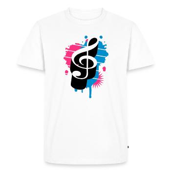 une clé de sol comme un graffiti - T-shirt Premium bio Homme - blanc - Devant - Nico (187cm)