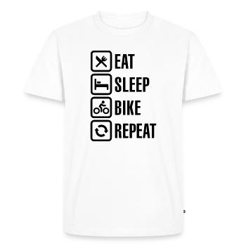 Mangez la répétition de vélo de sommeil - T-shirt Premium bio Homme - blanc - Devant - Nico (187cm)