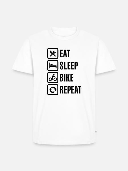 Eat sleep bike repeat - Men's Premium Organic T-Shirt - white