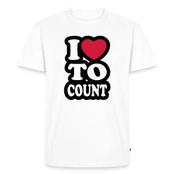 I love to count - Men's Premium Organic T-Shirt - white - Front - Nico (187cm)