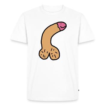 Pénis bite bite cock taille - T-shirt Premium bio Homme - blanc - Devant - Nico (187cm)