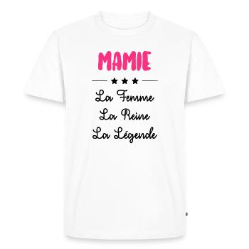 Mamie Mamy Grand-Mère Grand Mere Grands Parents - Men's Premium Organic T-Shirt - white - Front - Nico (187cm)