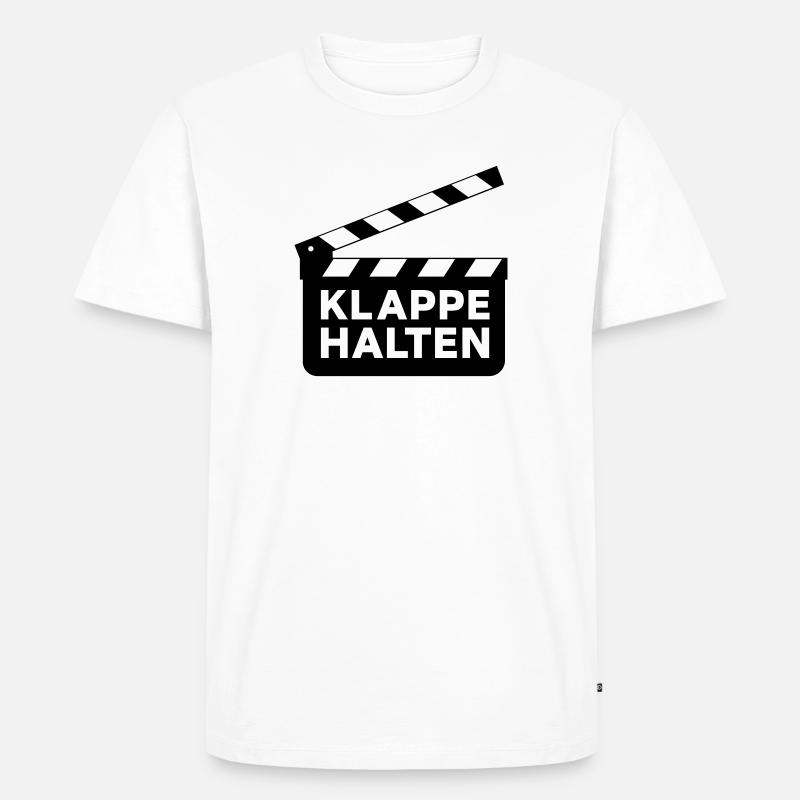 Klappe halten - Männer Premium Bio T-Shirt - Weiß