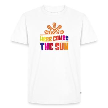 Voici le soleil - T-shirt Premium bio Homme - blanc - Devant - Nico (187cm)