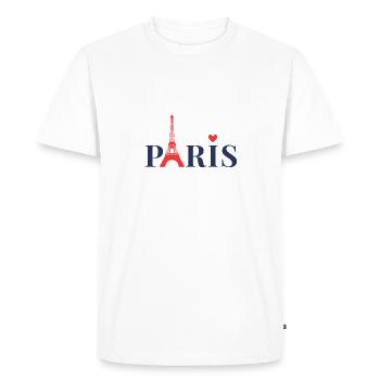 Paris - Men's Premium Organic T-Shirt - white - Front - Nico (187cm)