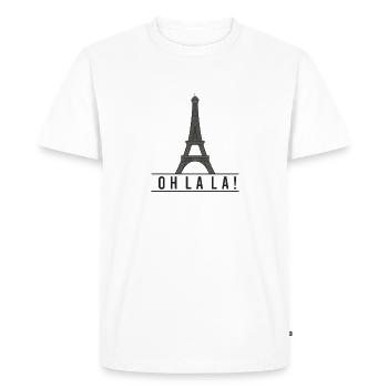 Paris - Men's Premium Organic T-Shirt - white - Front - Nico (187cm)
